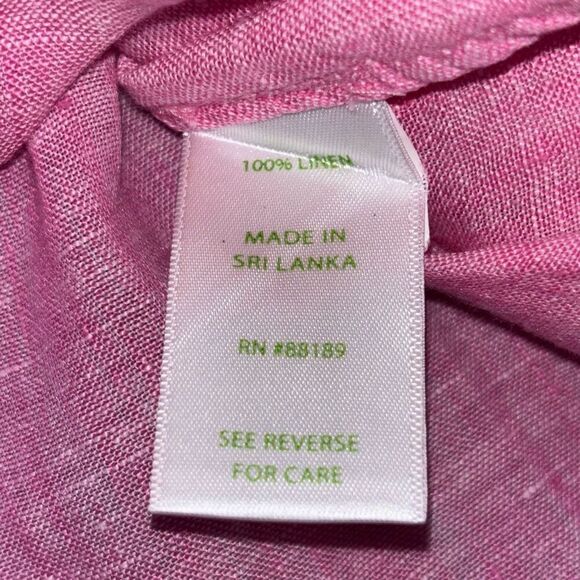 Lilly Pulitzer Deanna Popover Linen Tunic Top Pink Sunset Size 4 - Picture 7 of 11